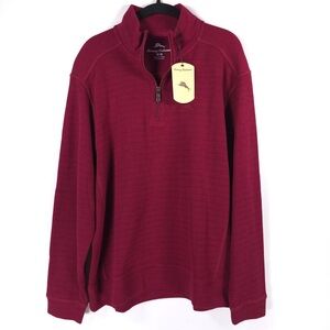 NWT TOMMY BAHAMA RHUMBA 1/4 Zip Mock Neck Pullover Sweater ST227305TX MEDIUM‎